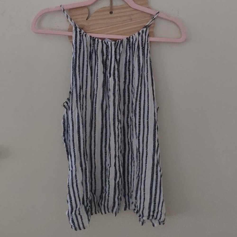 Flowy Black, Yellow, and White Tank Top